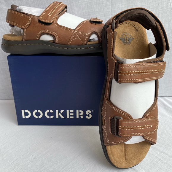Dockers Men’s NewPage Casual 2 Strap Sandals Sz 11 in Rust - Picture 2 of 16